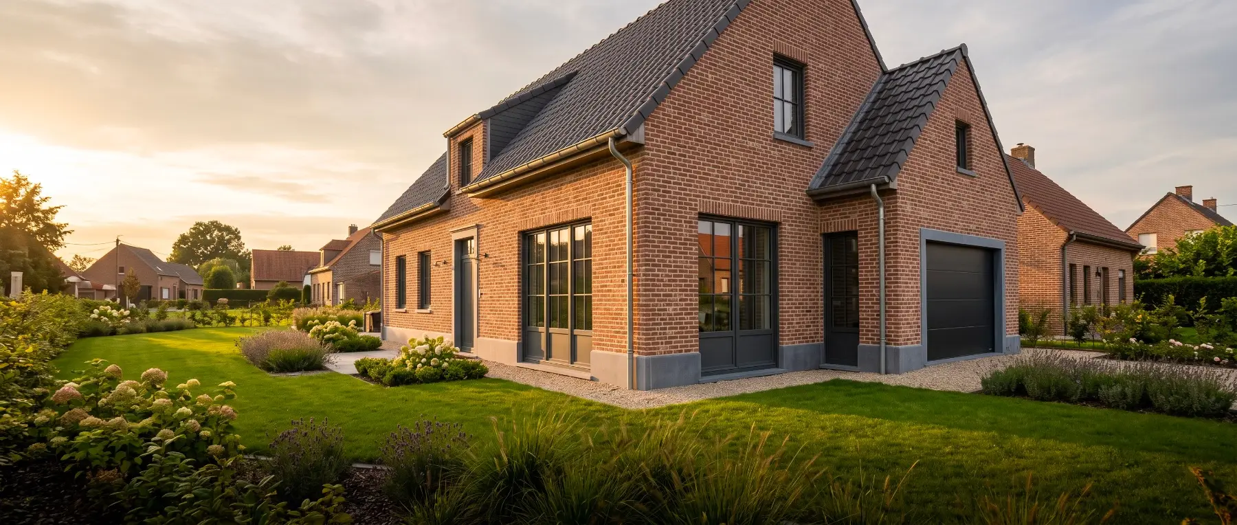 Maison en briques rénovée dans le Nord — menuiseries et fermetures AT HOME